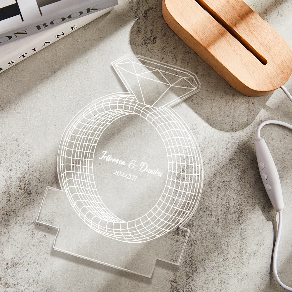 Diamond Ring Acrylic QR Lamp