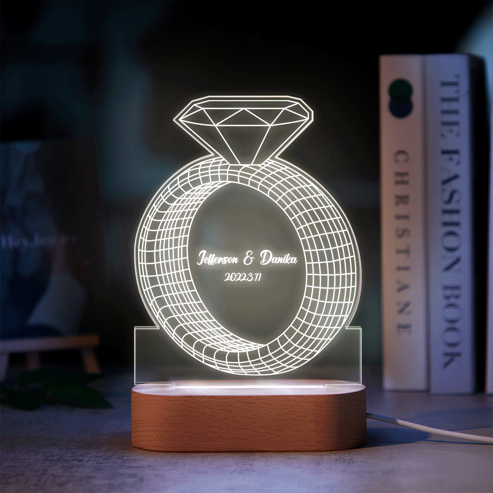Diamond Ring Acrylic QR Lamp