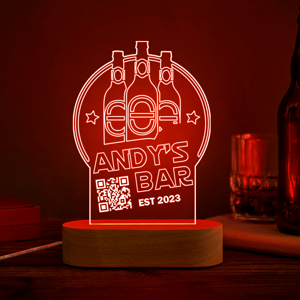 QR Wine Bottle Acrylic QR Lamp