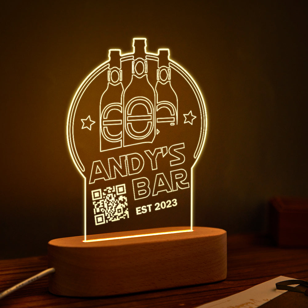 QR Wine Bottle Acrylic QR Lamp