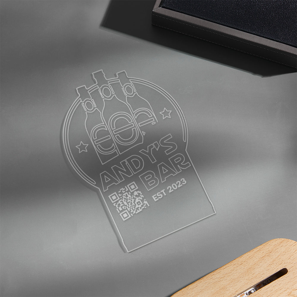 QR Wine Bottle Acrylic QR Lamp