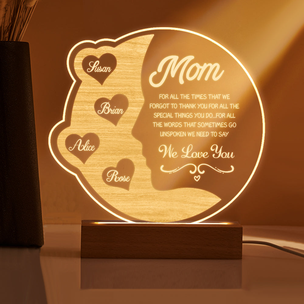 Crescent Moon Wooden Frame Lamp