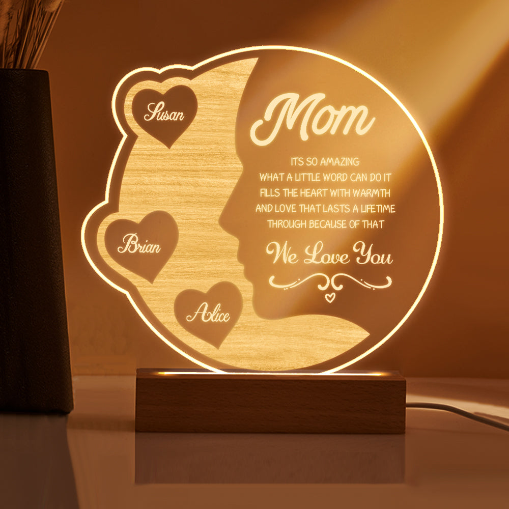 Crescent Moon Wooden Frame Lamp