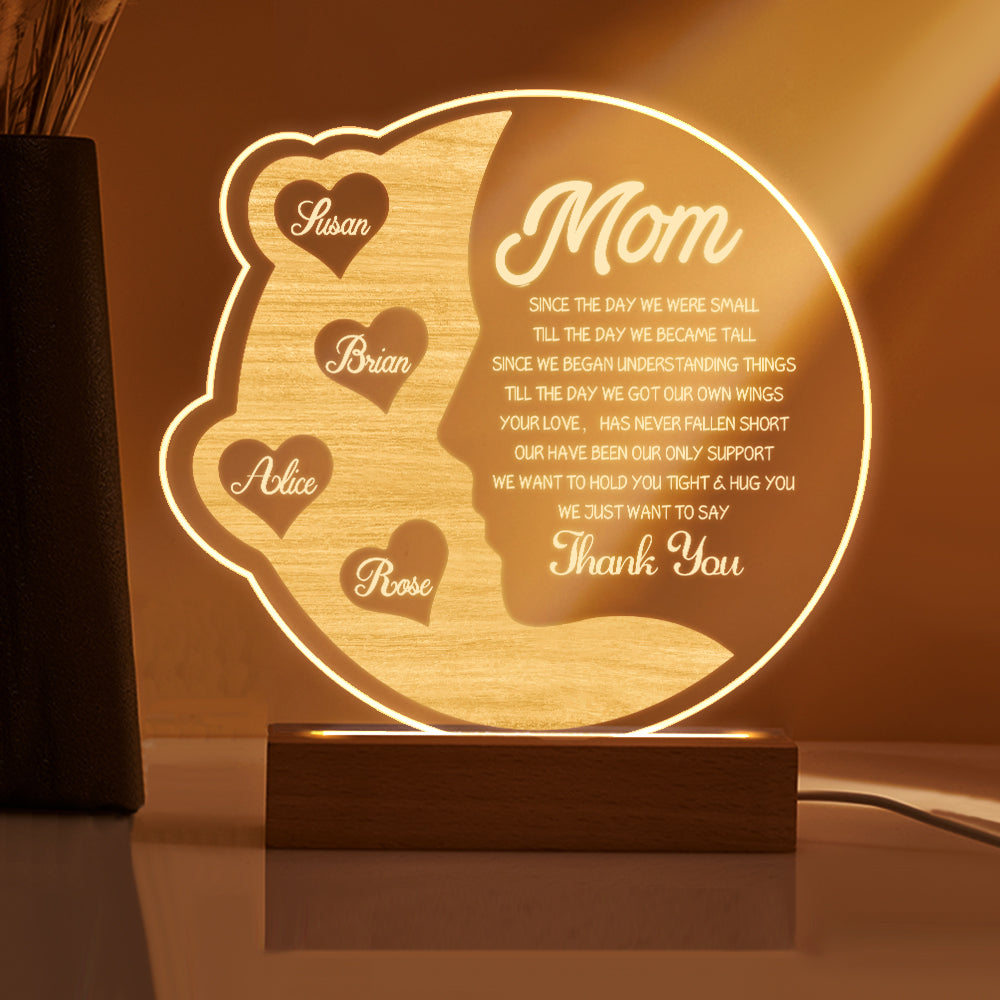 Crescent Moon Wooden Frame Lamp