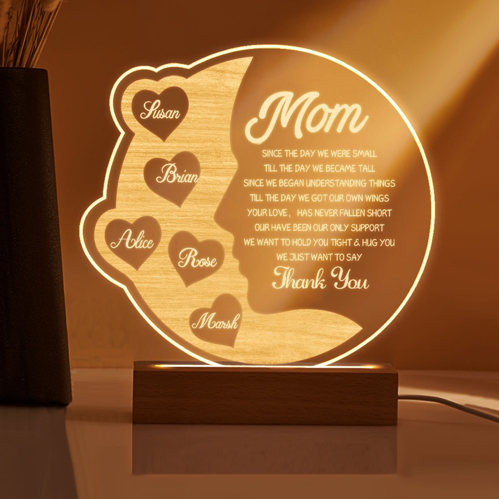 Crescent Moon Wooden Frame Lamp