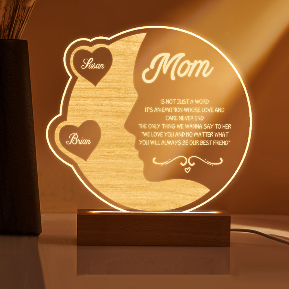 Crescent Moon Wooden Frame Lamp