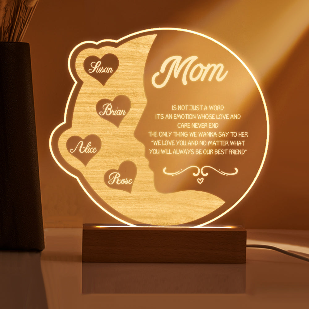 Crescent Moon Wooden Frame Lamp