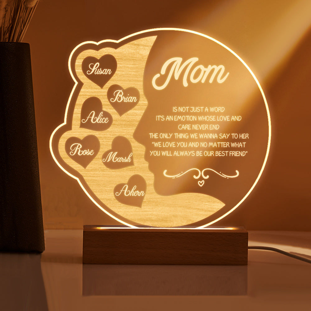 Crescent Moon Wooden Frame Lamp