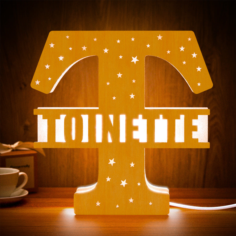 Initial Letter Wooden Frame Lamp
