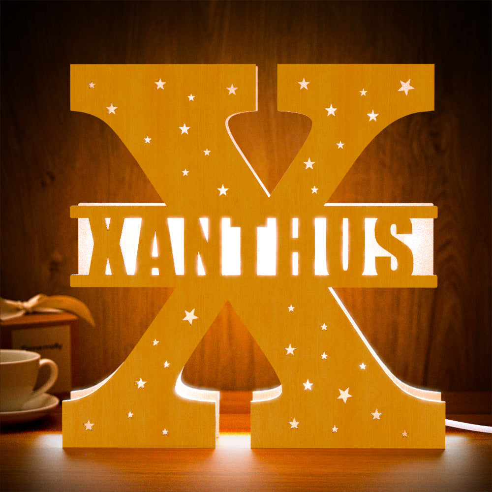 Initial Letter Wooden Frame Lamp