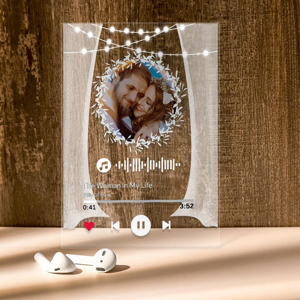 Marry Me Music Plaque Acrylic QR Lamp