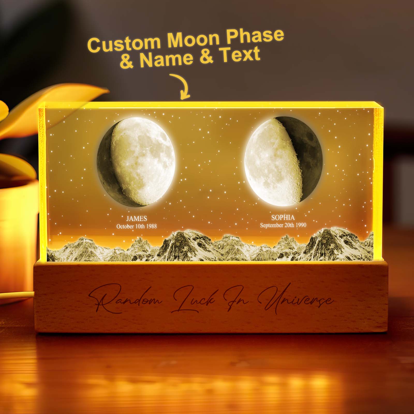 Moon Phase Star and Moon Lamp