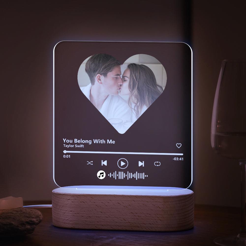 Music Code Heart Acrylic QR Lamp