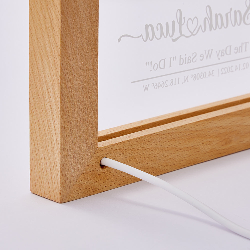 Star Map Wooden Frame Lamp