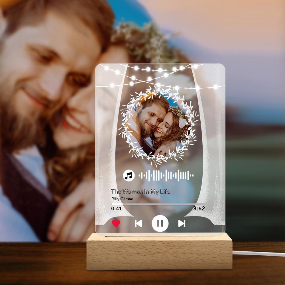 Marry Me Music Plaque Acrylic QR Lamp