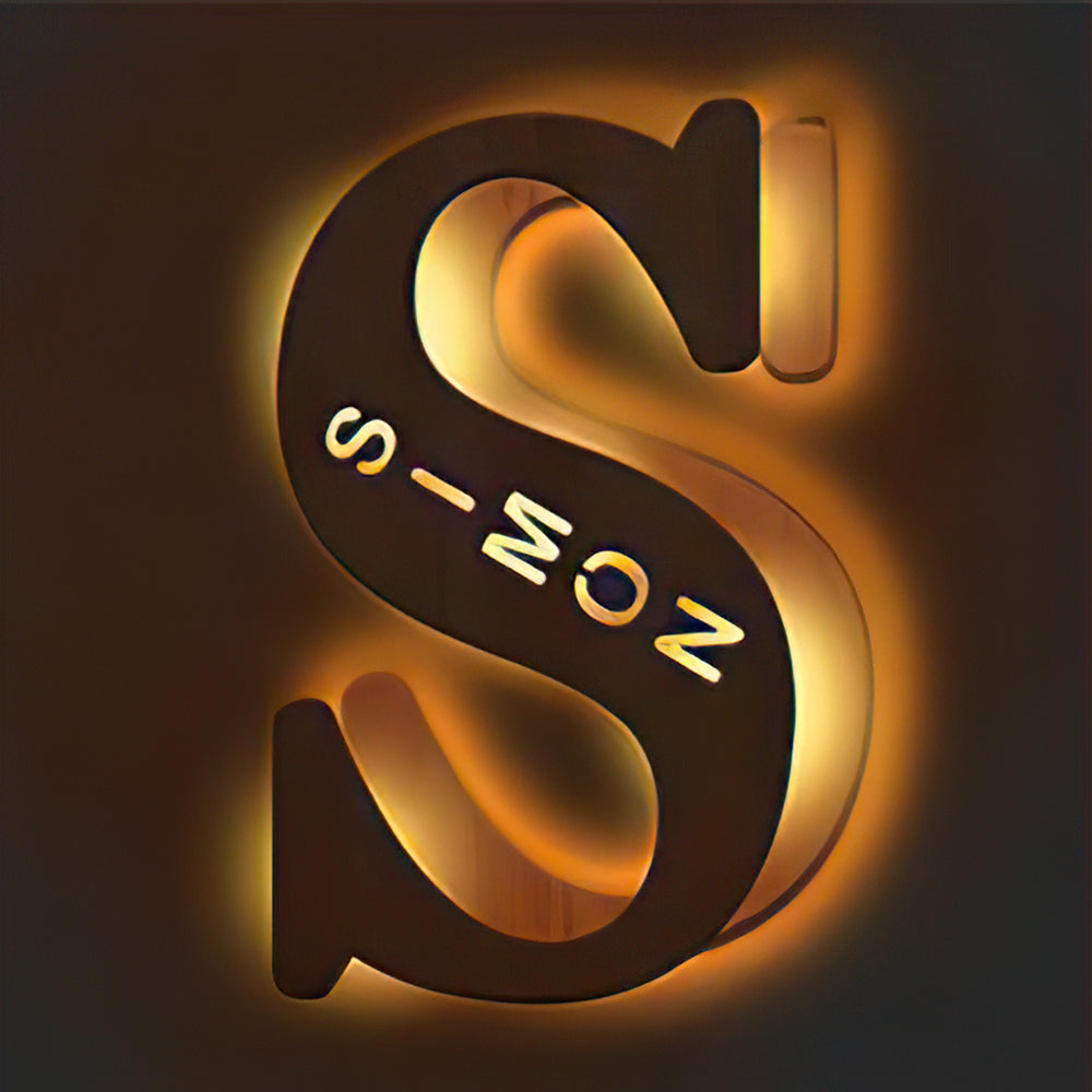 Wooden Letter Wooden Frame Lamp