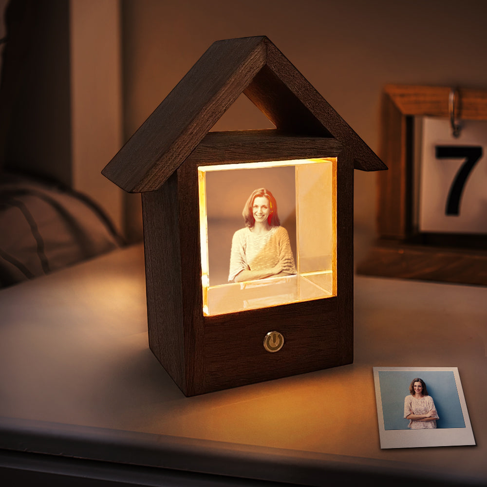 3D Crystal Photo Wooden Frame Lamp
