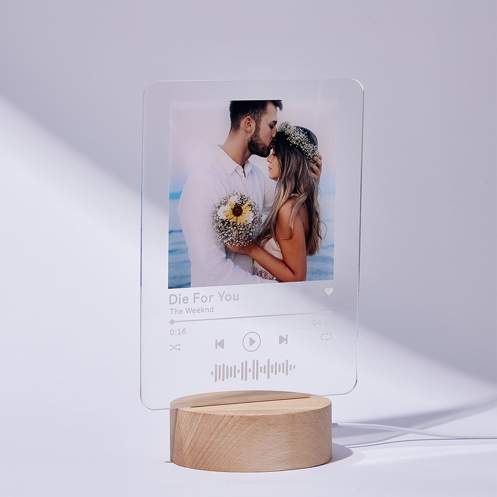 Music Code Wooden Frame Lamp