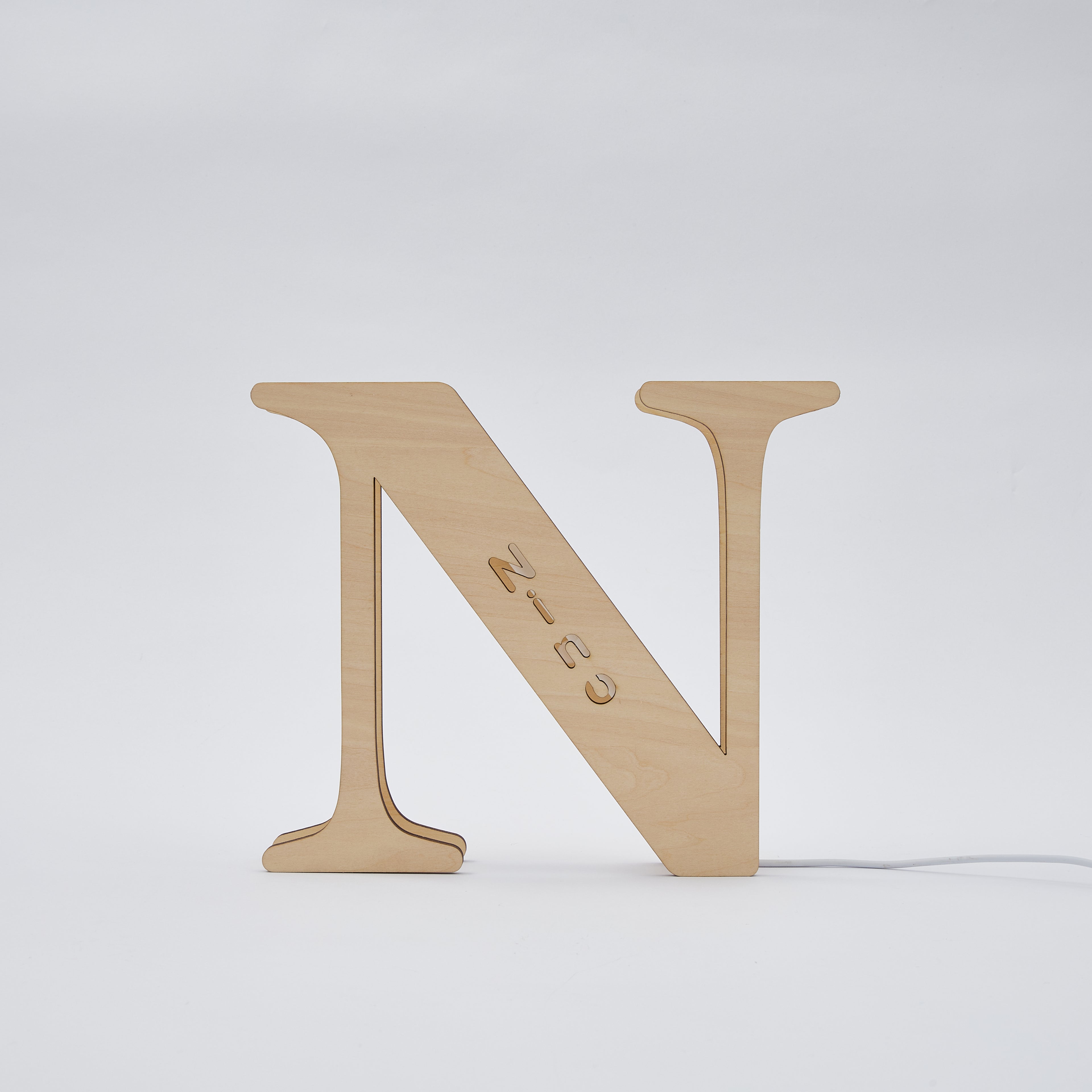 Alphabet Wooden Frame Lamp