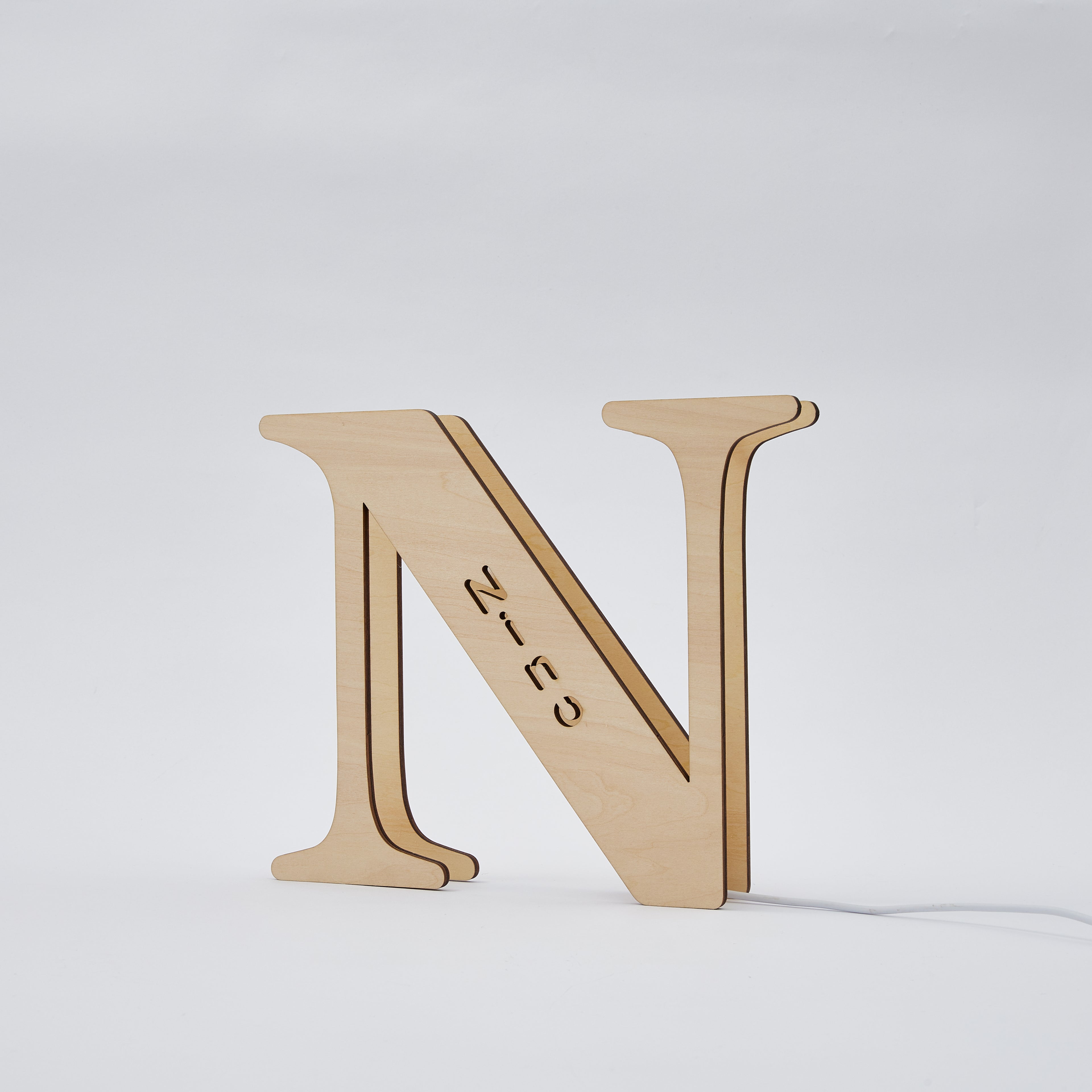Alphabet Wooden Frame Lamp