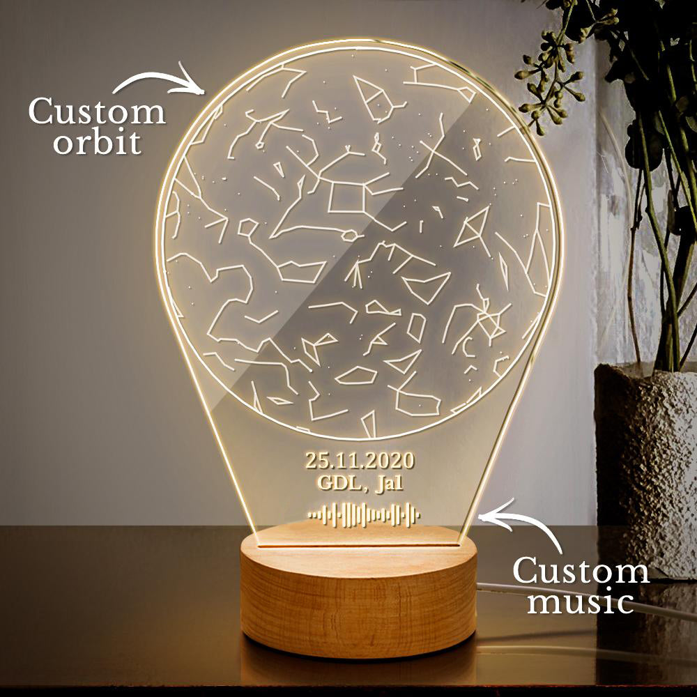 Constellation Map Acrylic QR Lamp