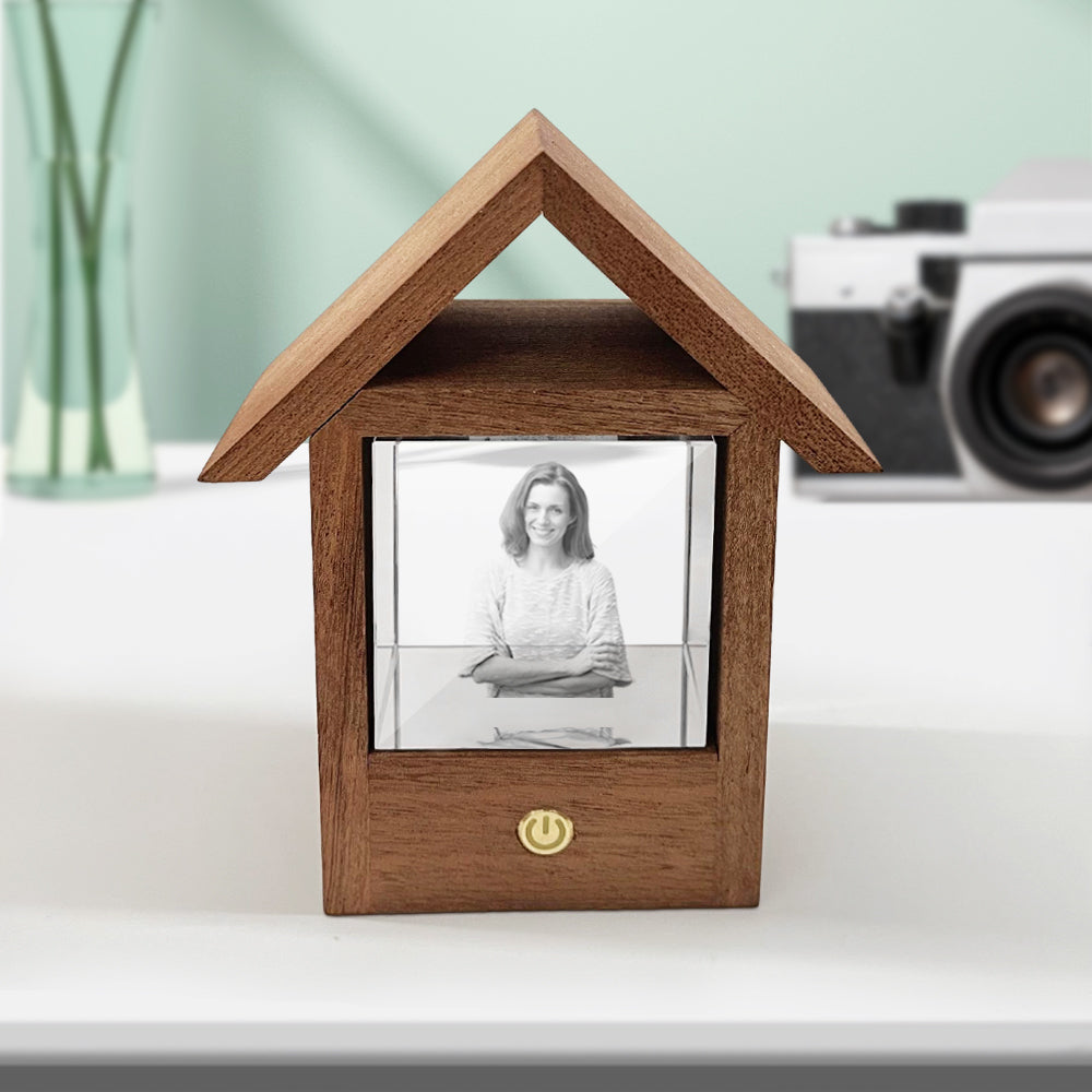 3D Crystal Photo Wooden Frame Lamp