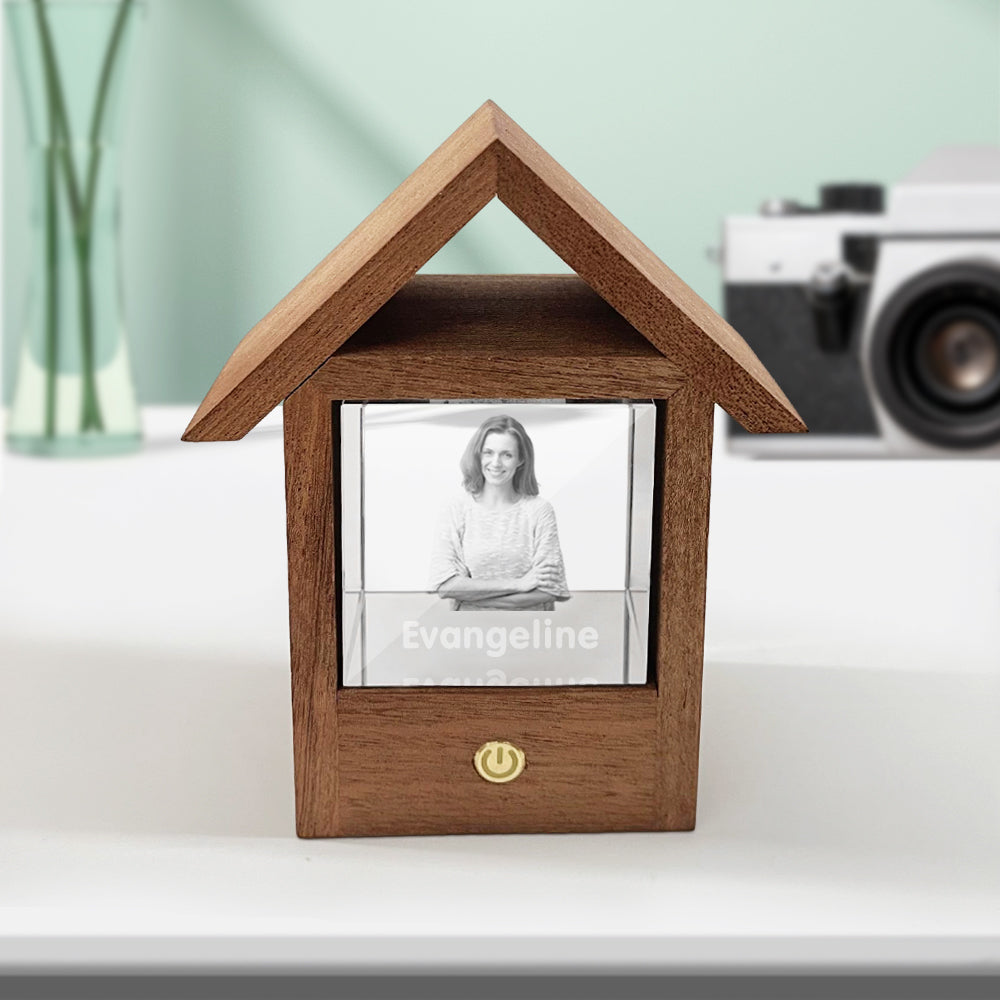 3D Crystal Photo Wooden Frame Lamp