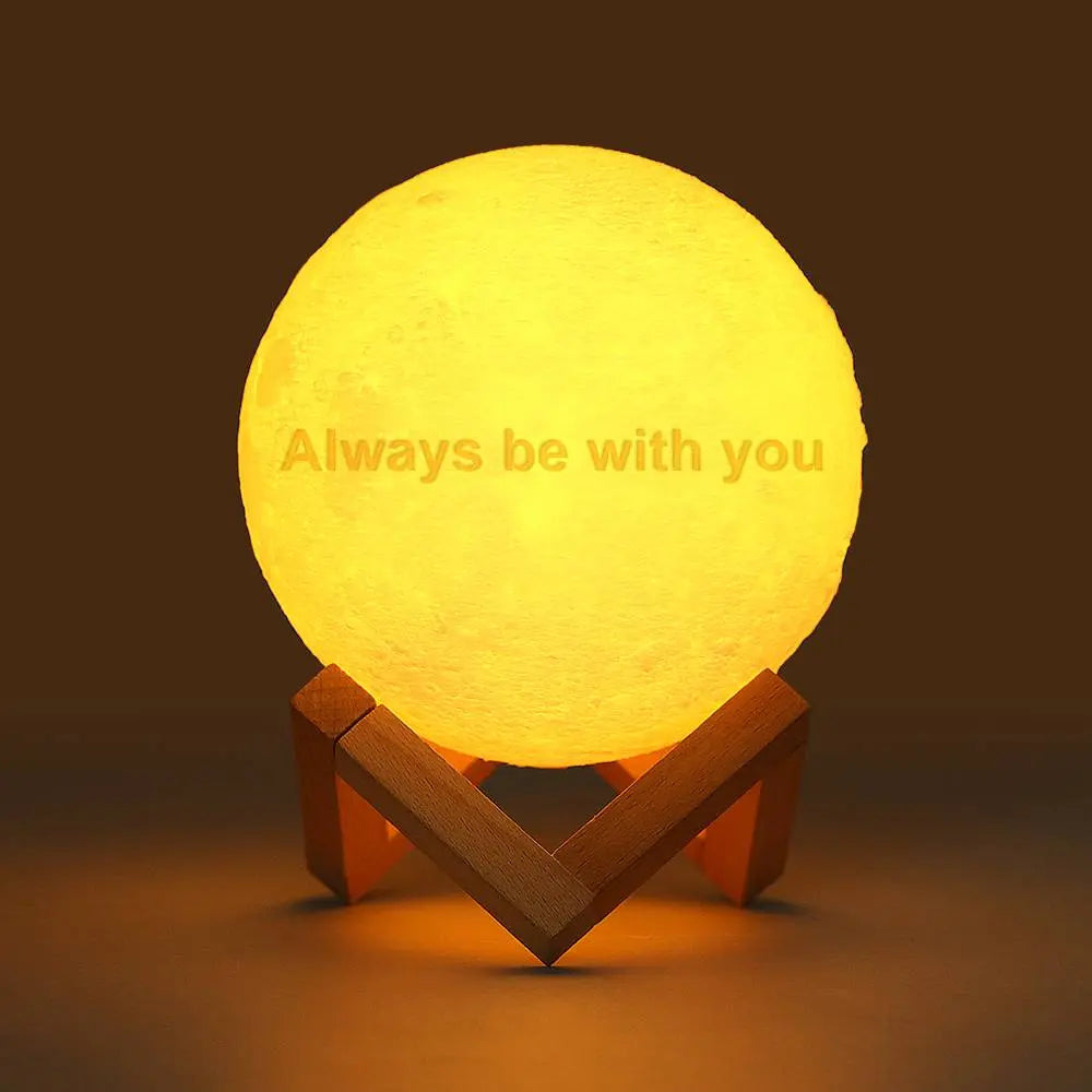 Crescent Moon Wooden Frame Lamp