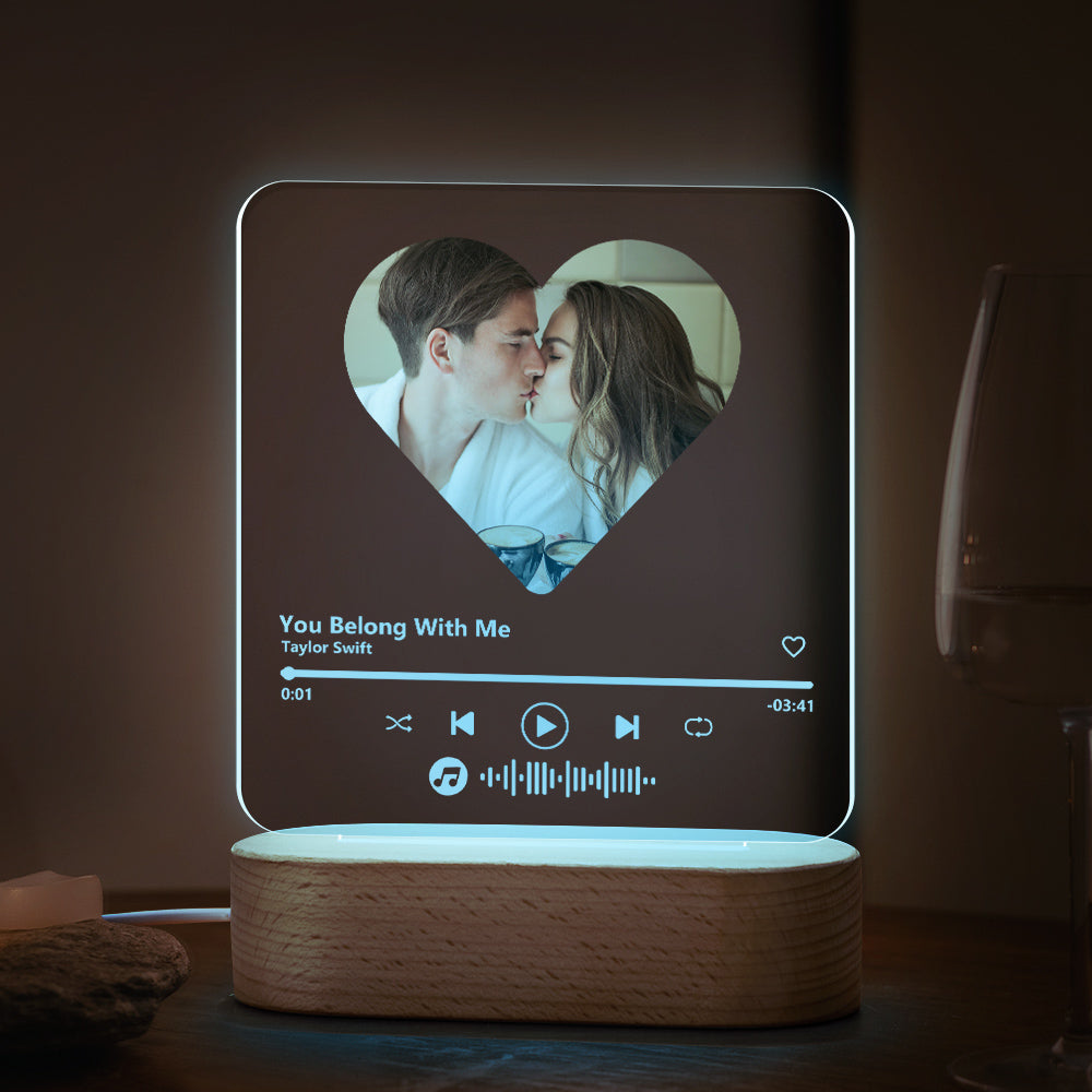 Music Code Heart Acrylic QR Lamp