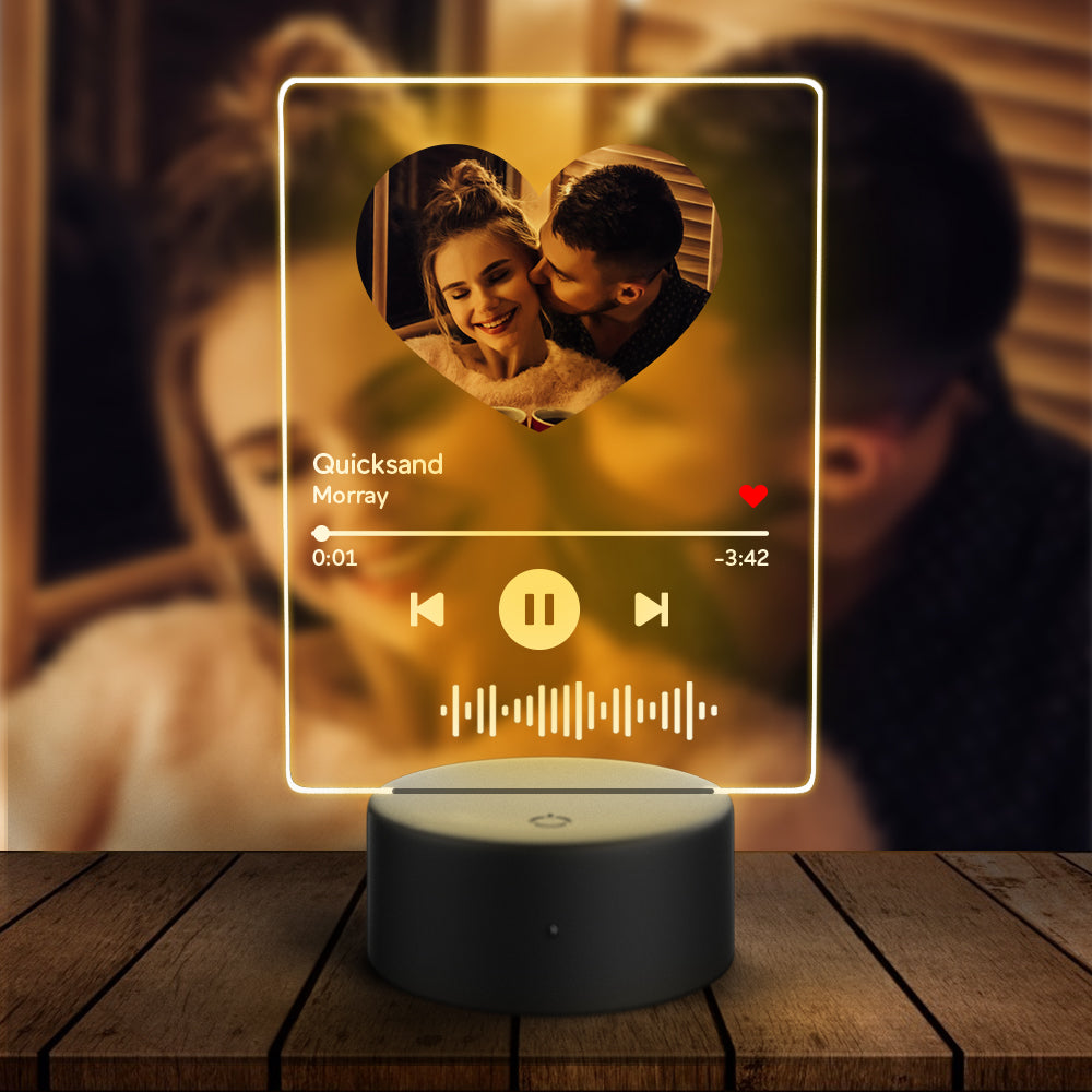 Music Heart Acrylic QR Lamp