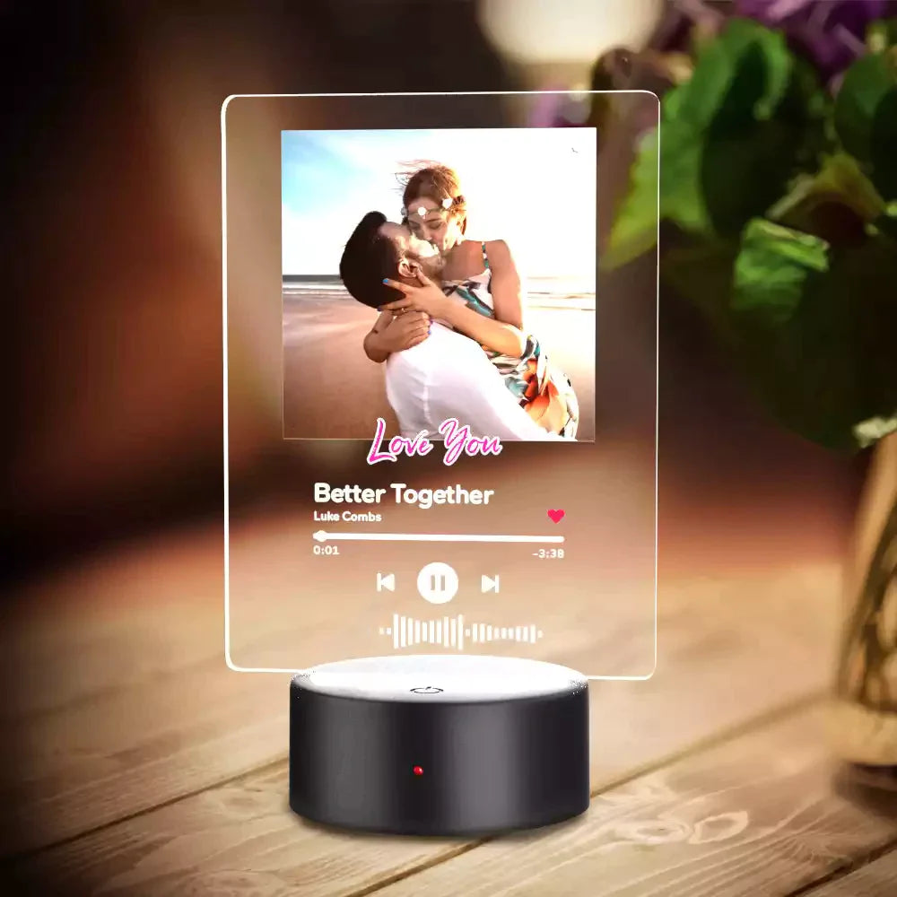 Music Text Night Light