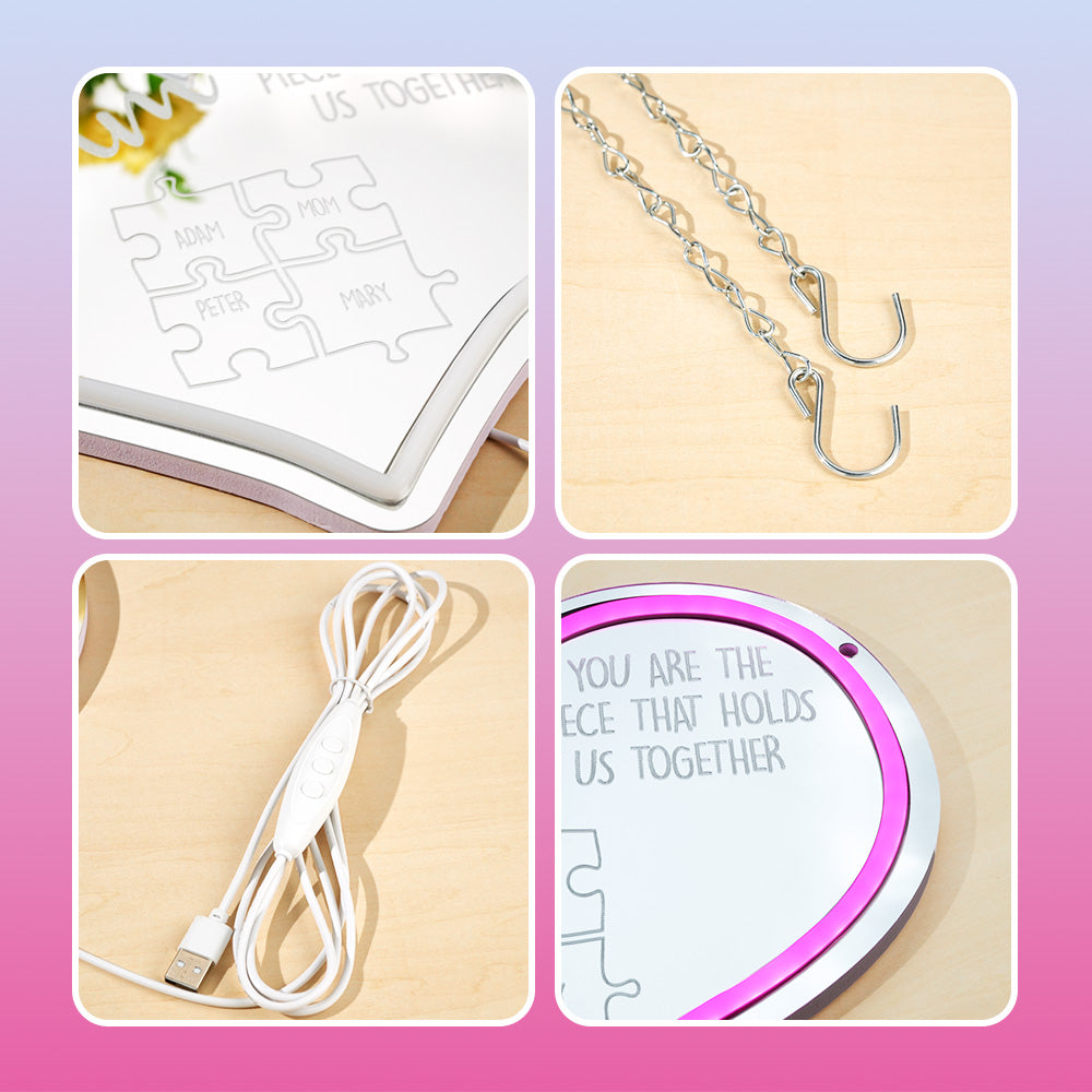 Mom Neon Puzzle Mirror Light