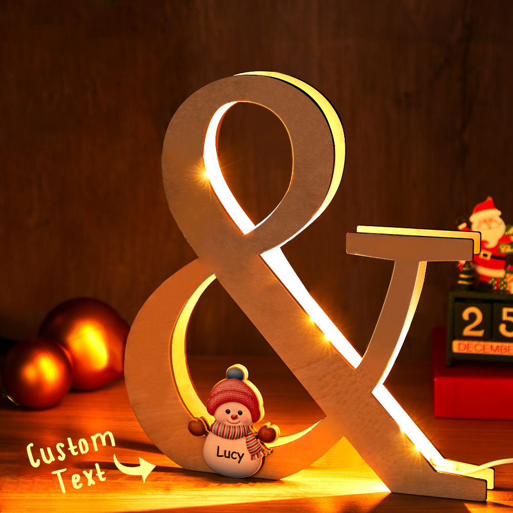 Snowman Wooden Frame Lamp